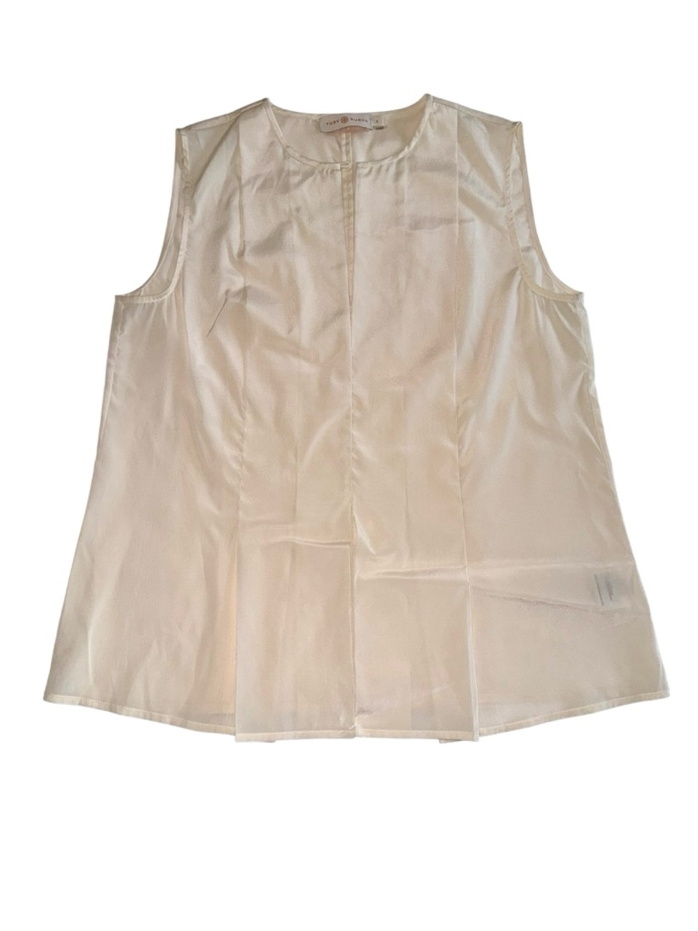 Tory Burch 100% Silk Sleeveless Blouse Ivory Cream Size 4